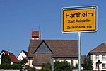 Ortseingang von Hartheim aus Richtung Heidenstadt
